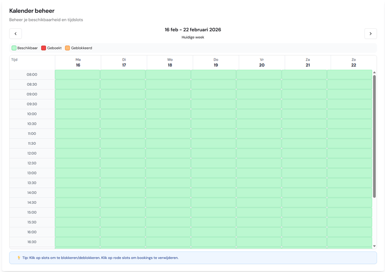 Agenda beheer screenshot